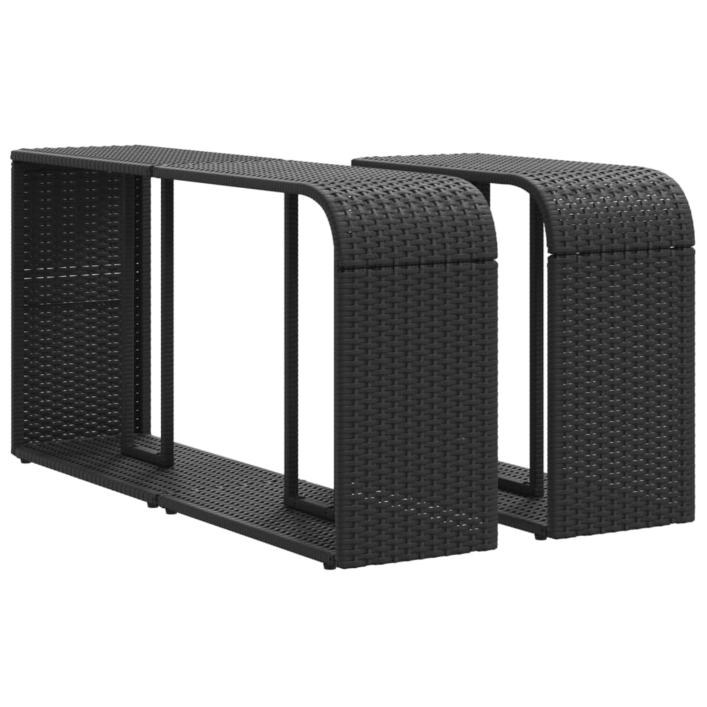 Set Divani da Giardino 11 pz con Cuscini in Polyrattan Nero