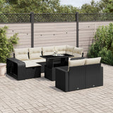 Set Divani da Giardino 11 pz con Cuscini in Polyrattan Nero