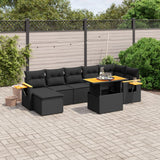 Set Divani da Giardino con Cuscini 8 pz Nero in Polyrattan