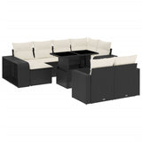 Set Divani da Giardino 11 pz con Cuscini in Polyrattan Nero