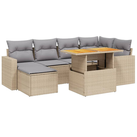 Set Divani da Giardino 11 pz con Cuscini in Polyrattan Grigio