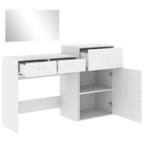 Set da Toeletta 3 pz Bianco in Legno Multistrato