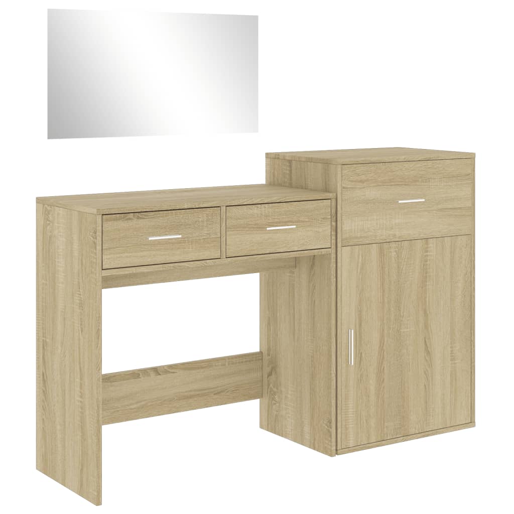 Set da Toeletta 3 pz Rovere Sonoma in Legno Multistrato