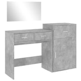 Set da Toeletta 3 pz Grigio Cemento in Legno Multistrato