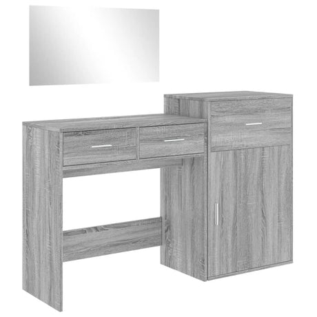 Set da Toeletta 3 pz Grigio Sonoma in Legno Multistrato