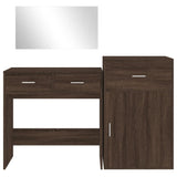 Set da Toeletta 3 pz Rovere Marrone in Legno Multistrato