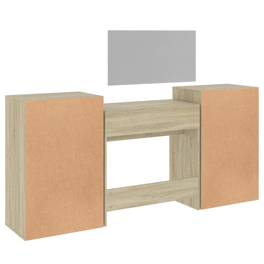 Set da Toeletta 4 pz Rovere Sonoma in Legno Multistrato