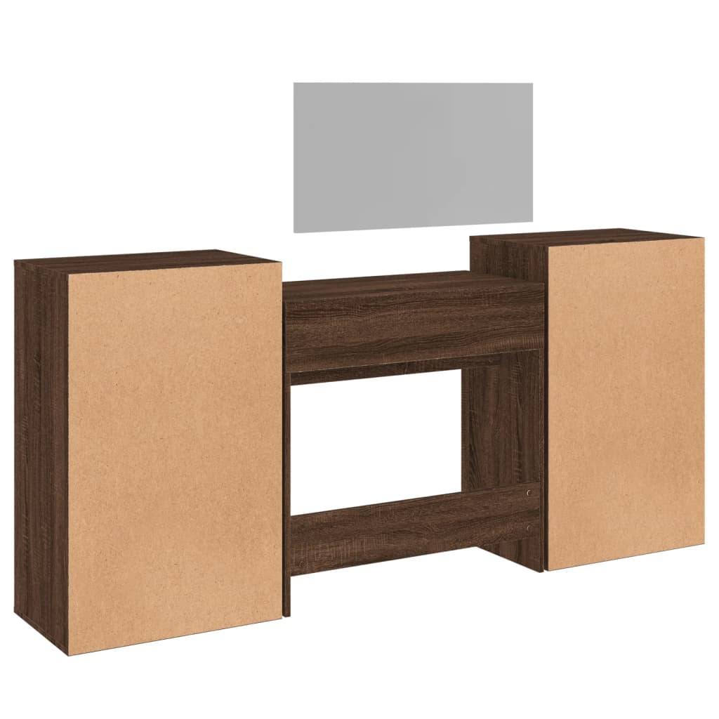 Set da Toeletta 4 pz Rovere Marrone in Legno Multistrato