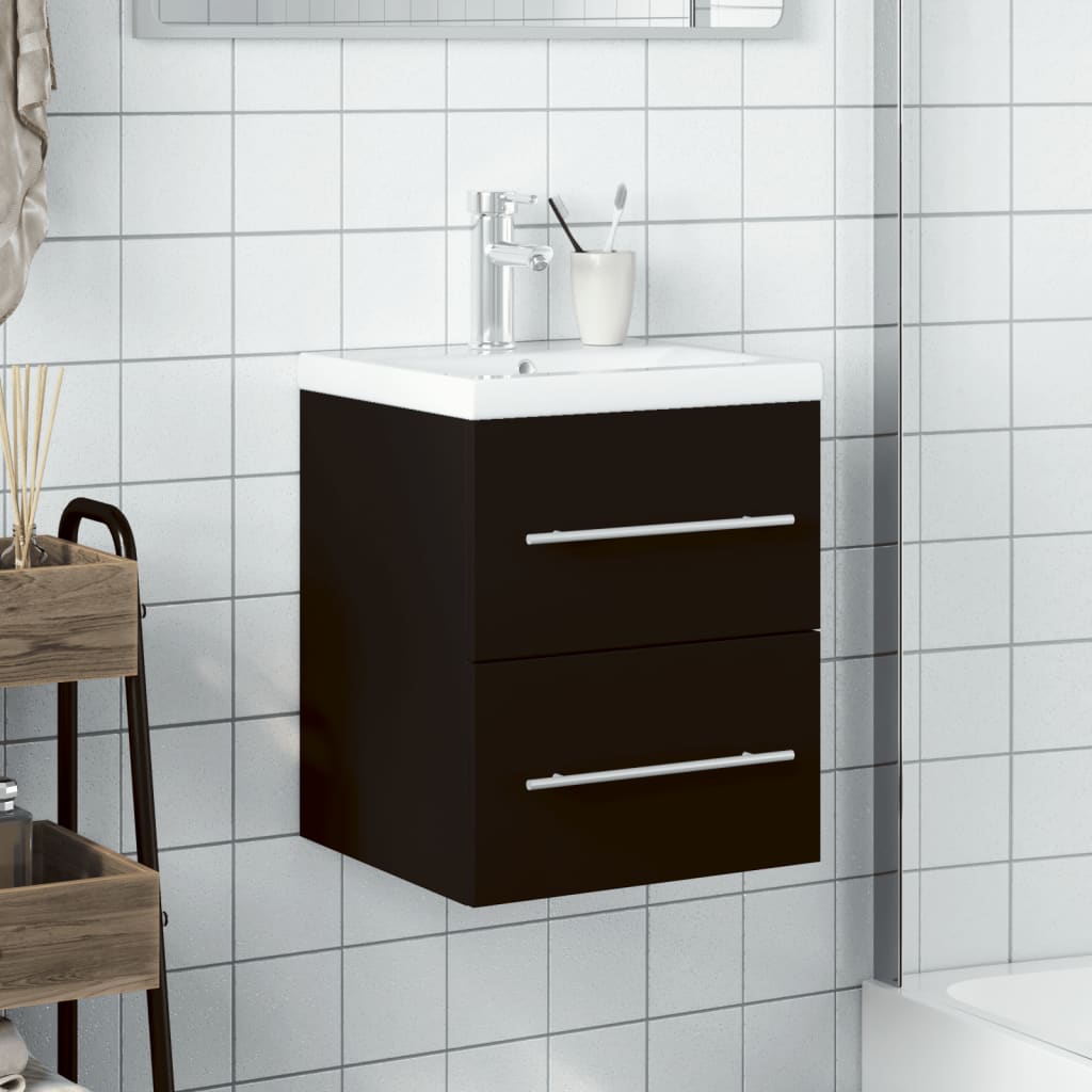 Mobile da Bagno con Lavabo Integrato Nero