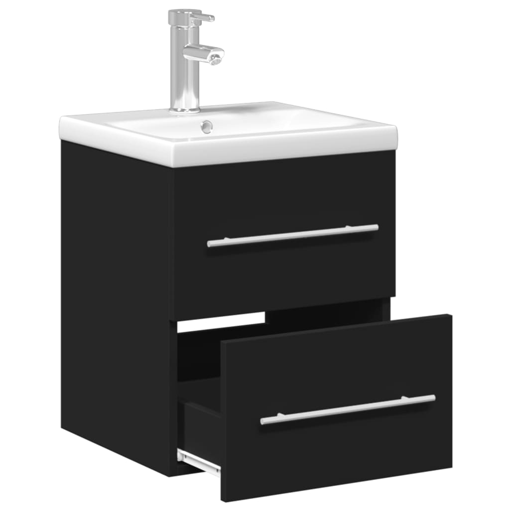 Mobile da Bagno con Lavabo Integrato Nero