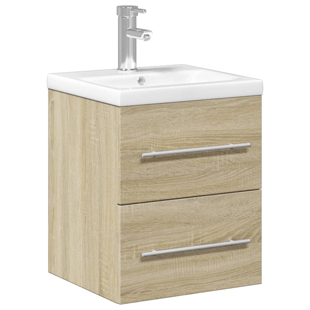 Mobile da Bagno con Lavabo Integrato Rovere Sonoma