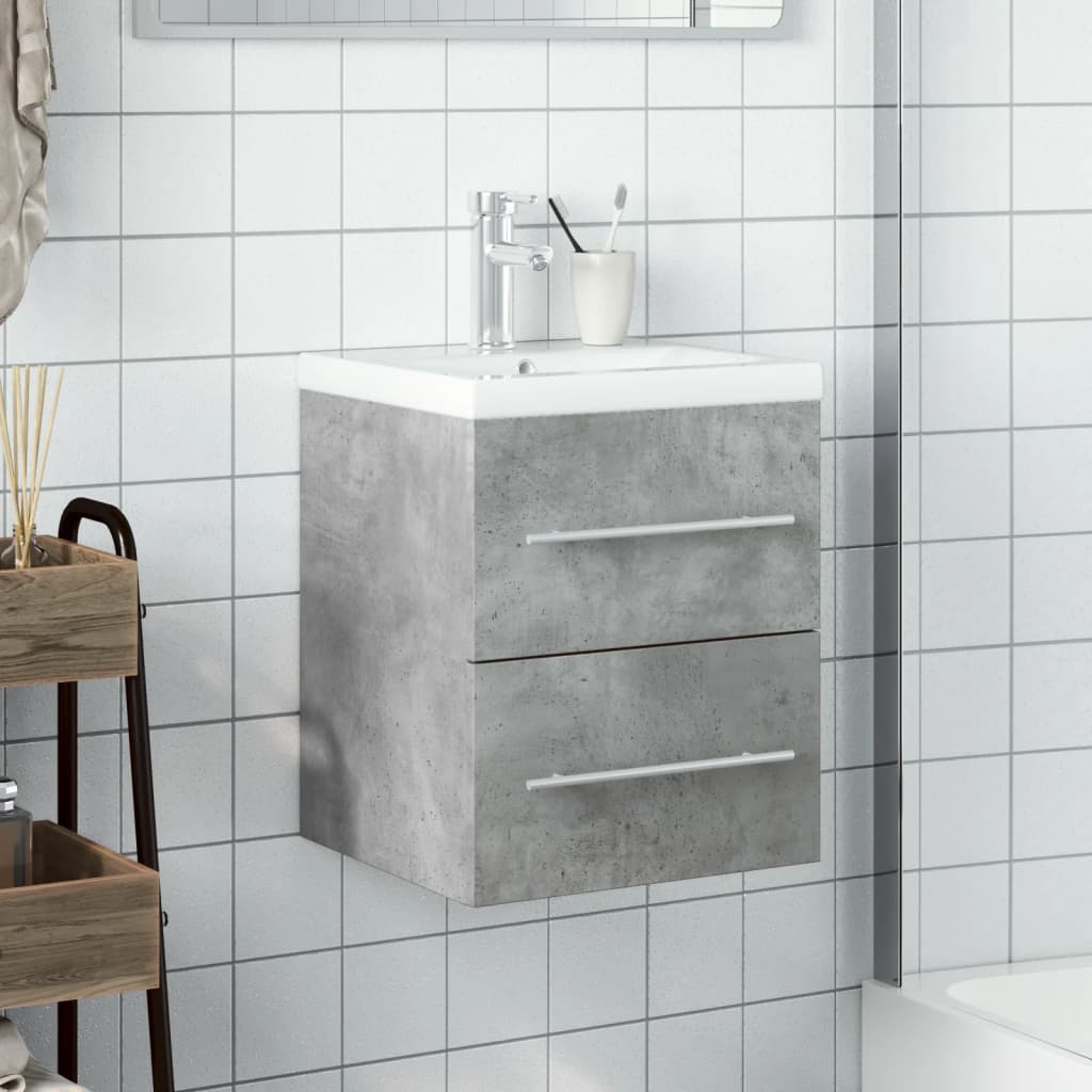 Mobile da Bagno con Lavabo Integrato Grigio Cemento