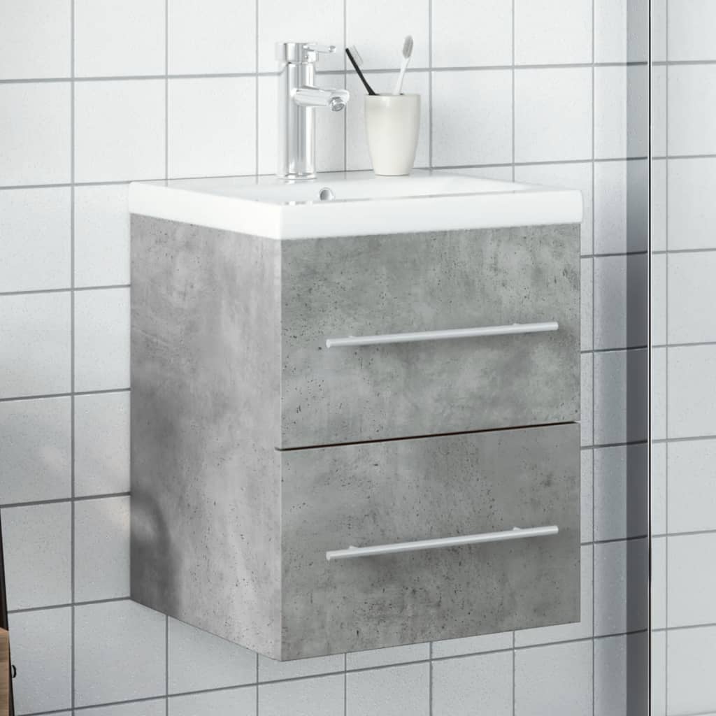 Mobile da Bagno con Lavabo Integrato Grigio Cemento