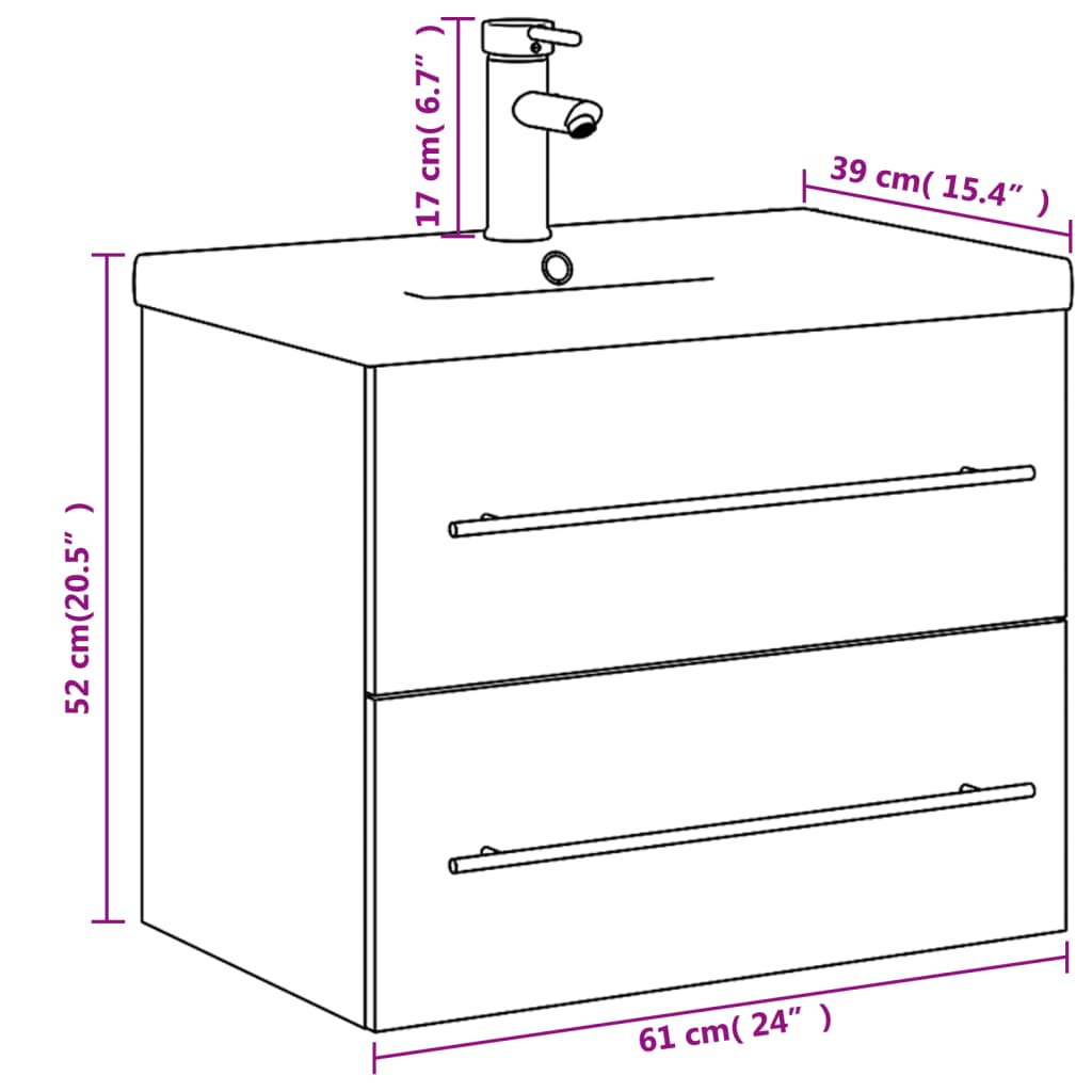 Mobile da Bagno con Lavabo Bianco