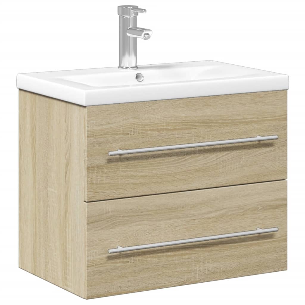 Mobile da Bagno con Lavabo Integrato Rovere Sonoma