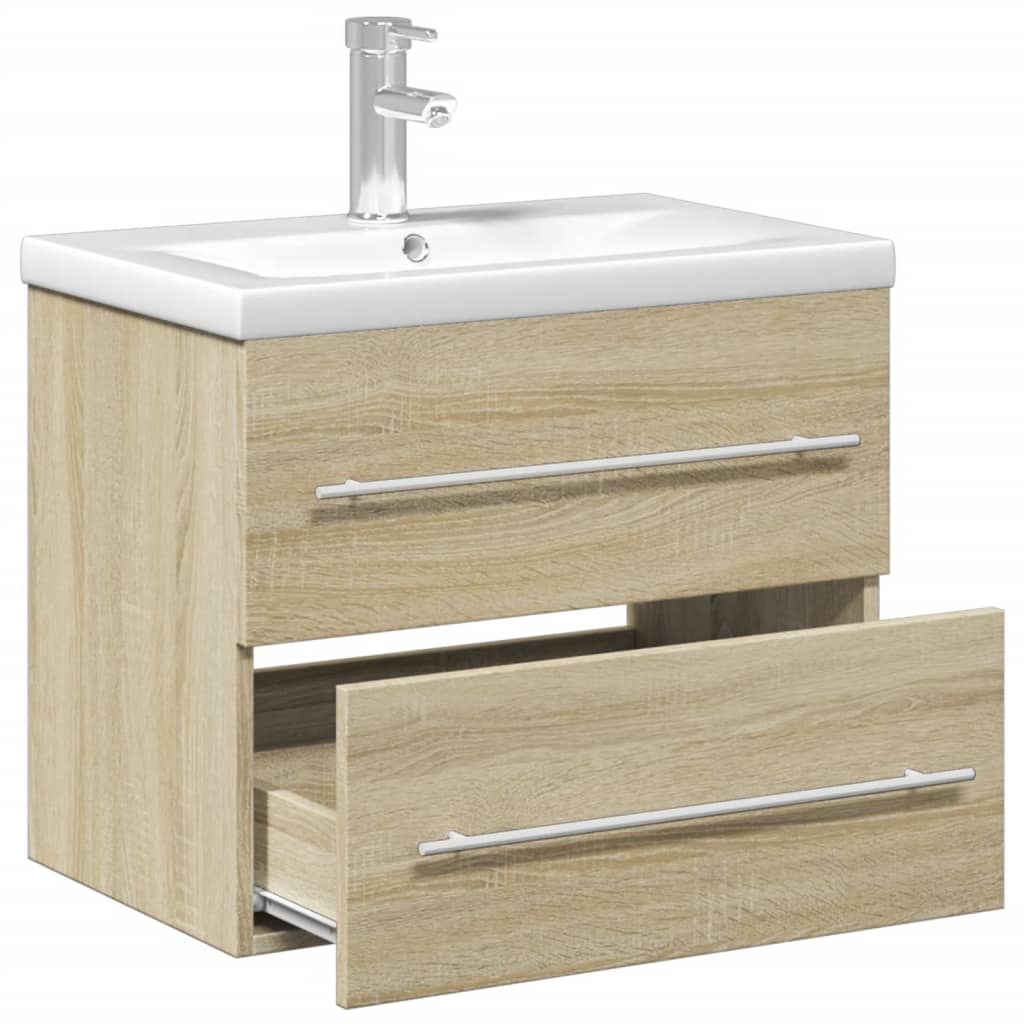 Mobile da Bagno con Lavabo Integrato Rovere Sonoma