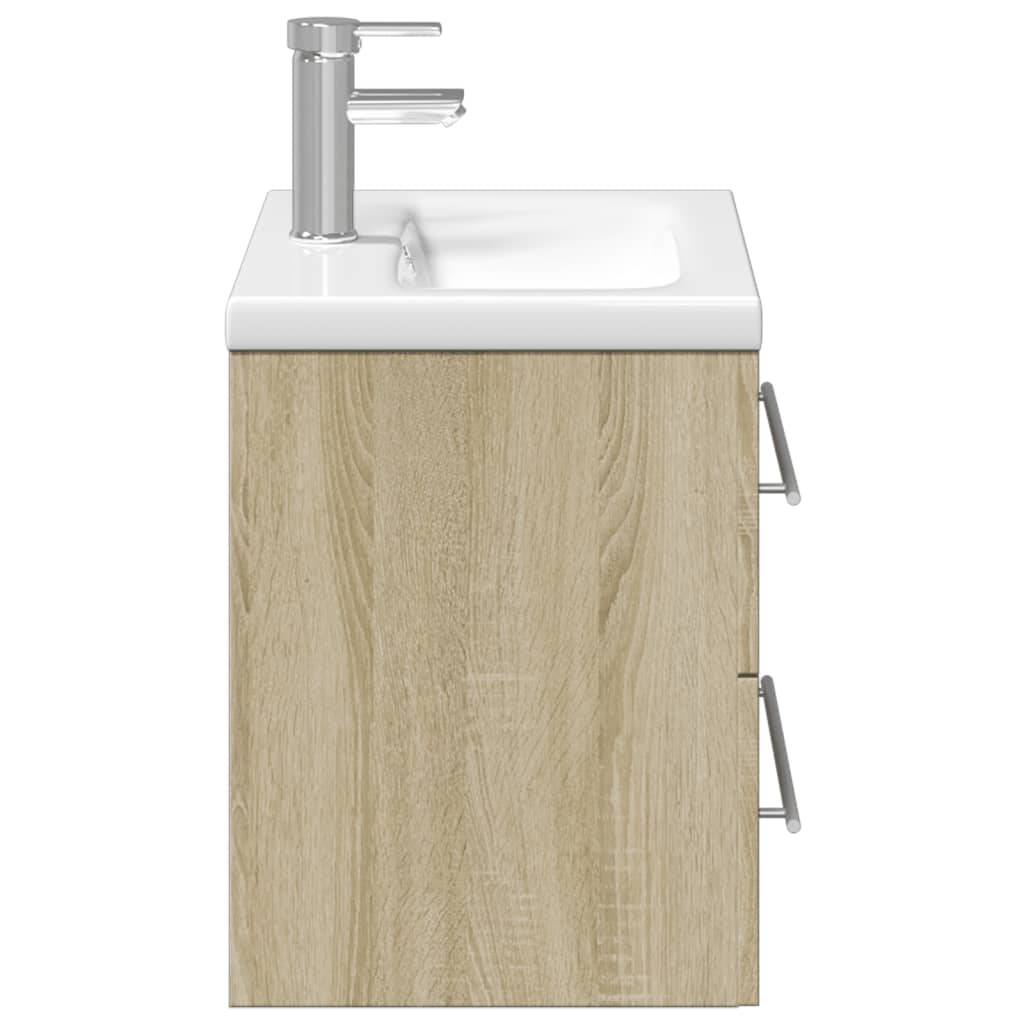 Mobile da Bagno con Lavabo Integrato Rovere Sonoma