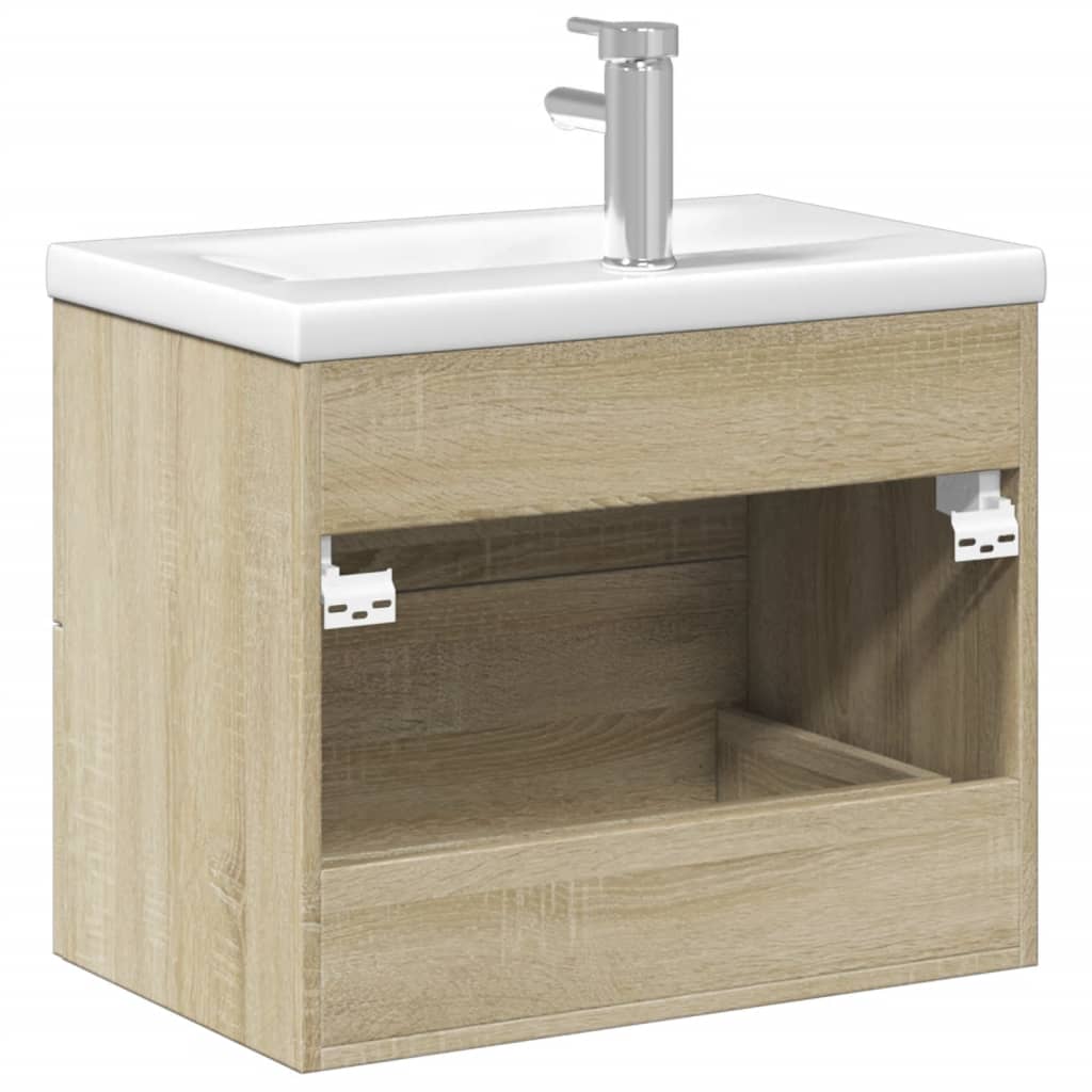 Mobile da Bagno con Lavabo Integrato Rovere Sonoma