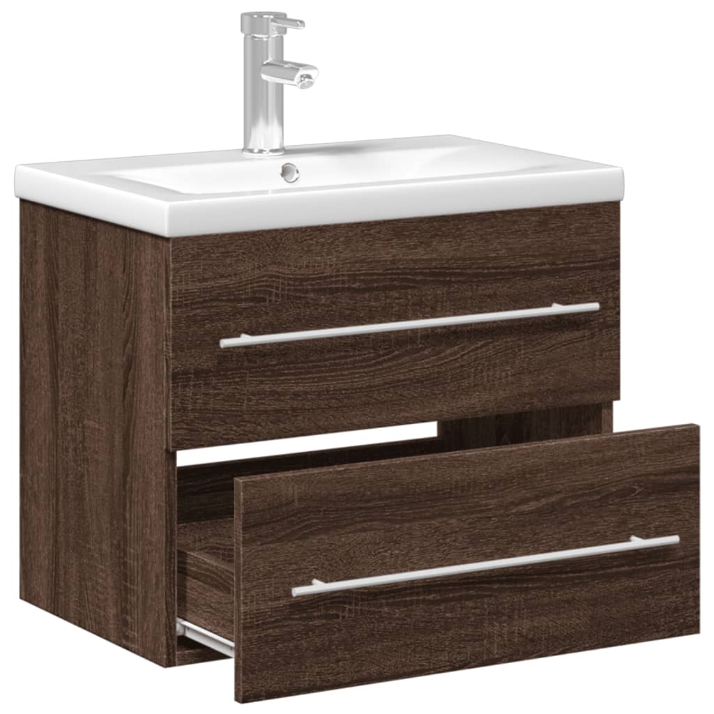 Mobile da Bagno con Lavabo Integrato Rovere Marrone