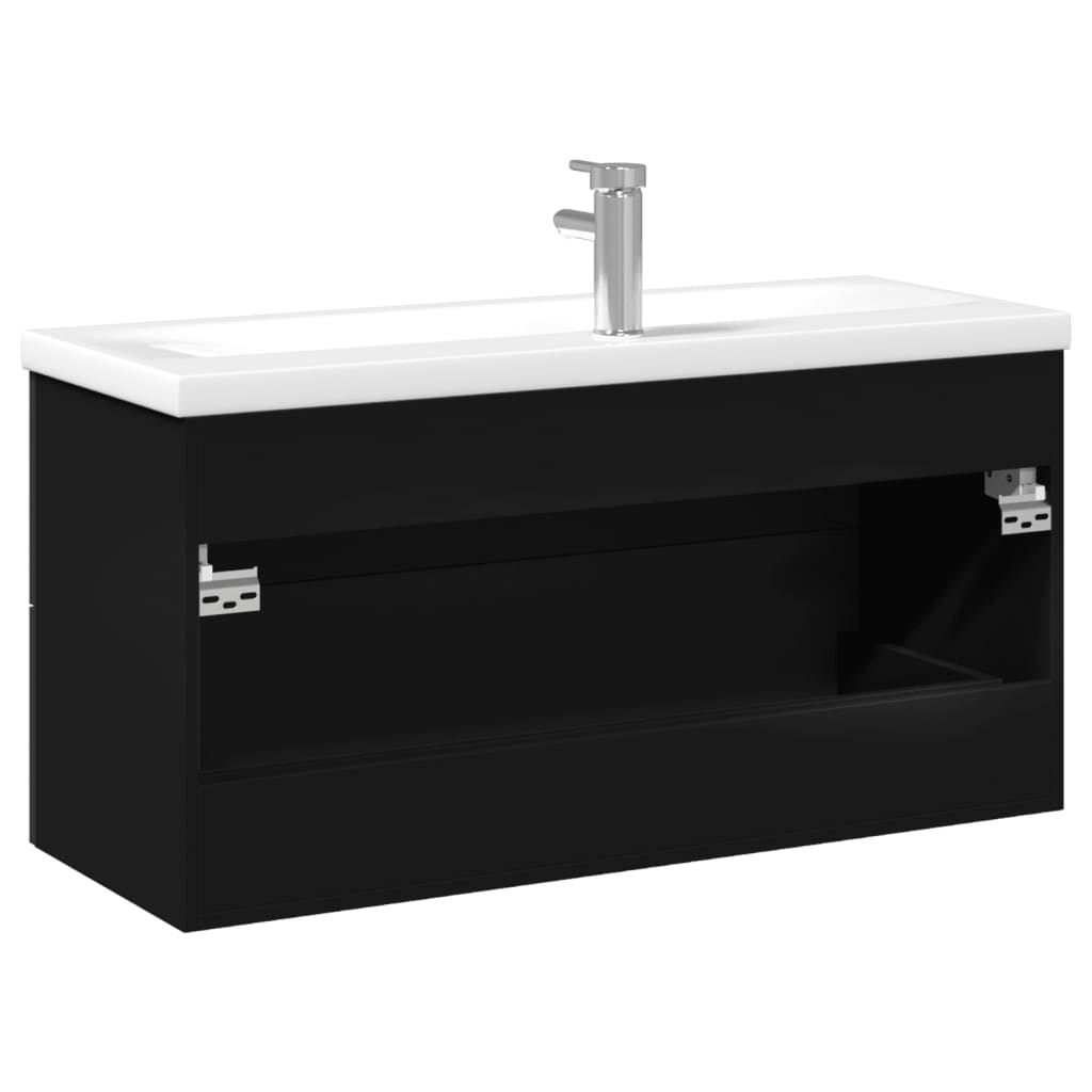 Mobile da Bagno con Lavabo Integrato Nero