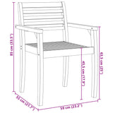 Sedie da Giardino 4 pz 59x55x85 cm Legno Massello di Acacia