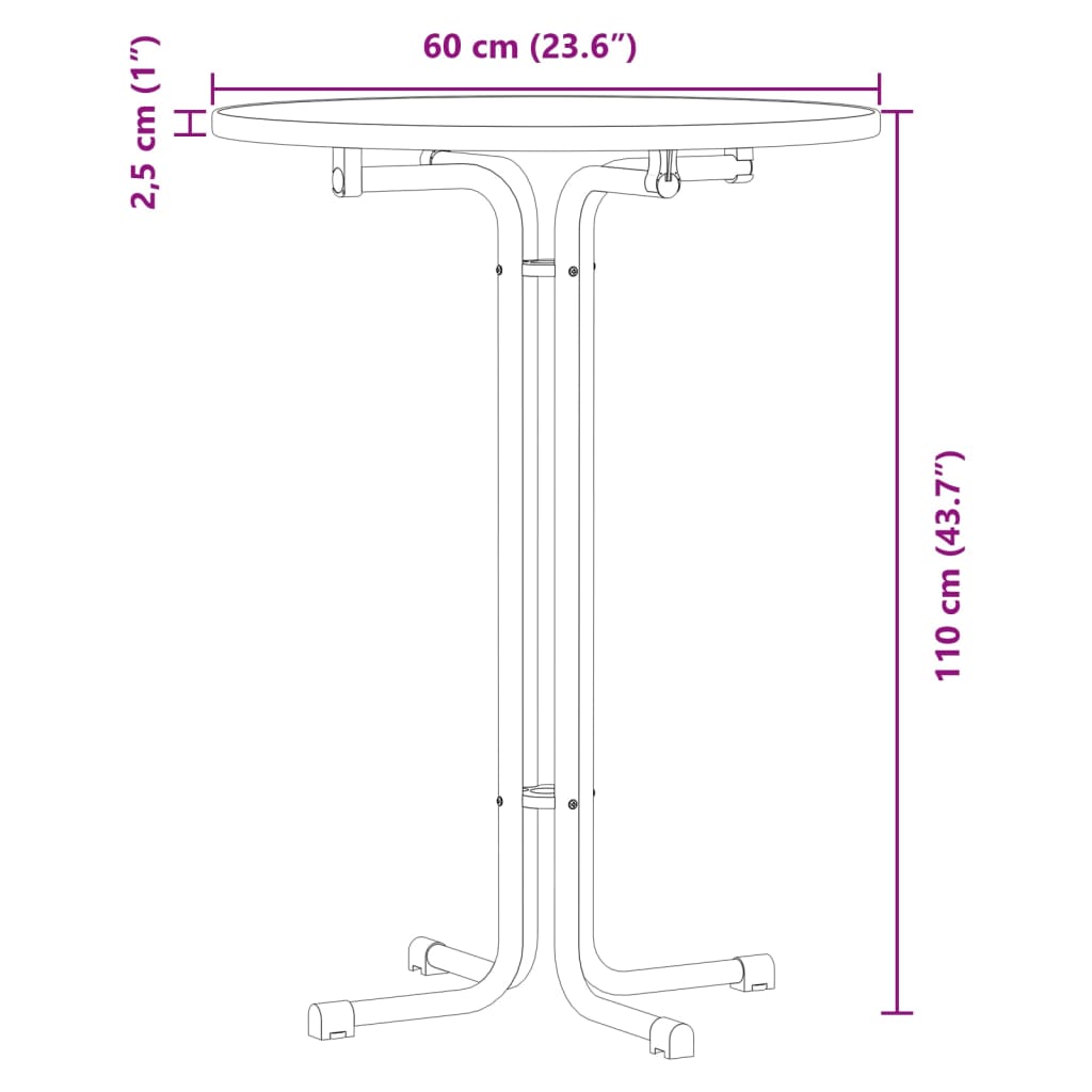 Tavolo da Pranzo Bianco Ø60x110 cm Legno Multistrato e Acciaio