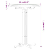 Tavolo da Pranzo Bianco Ø80x110 cm Legno Multistrato e Acciaio