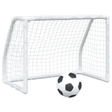 Porte Calcio Bambini 2pz con Pallone Bianco 64x35x48 cm Metallo