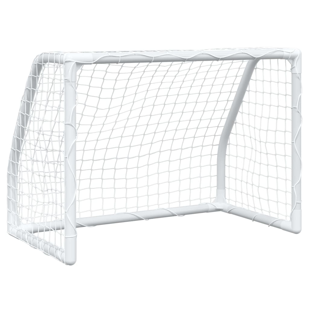 Porte Calcio Bambini 2pz con Pallone Bianco 64x35x48 cm Metallo