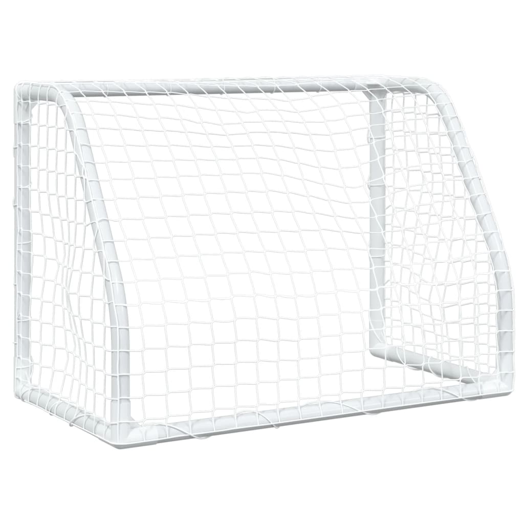 Porte Calcio Bambini 2pz con Pallone Bianco 64x35x48 cm Metallo