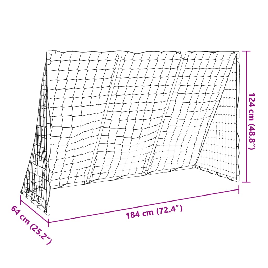 Porte Calcio Bambini con Palloni 2 in 1 Bianche 184x64x124 cm