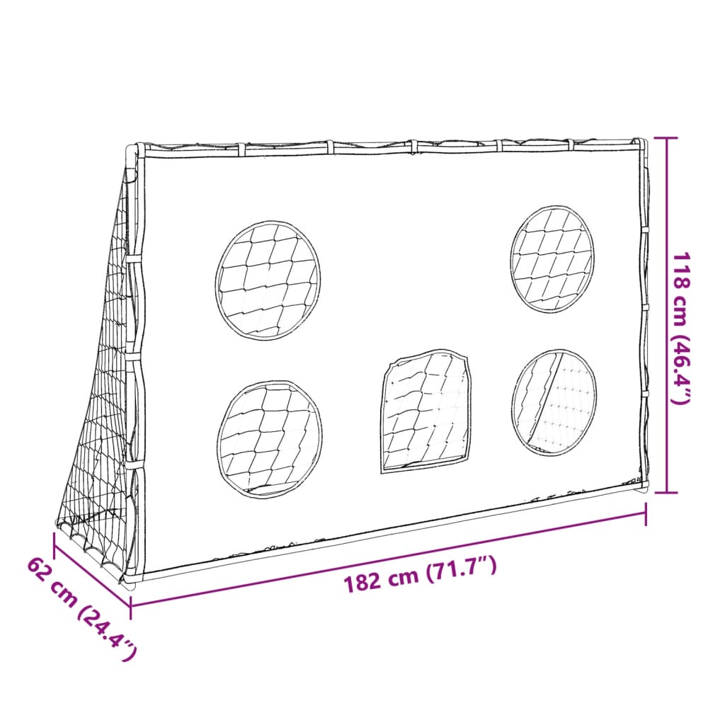 Porta Calcio Bambini Tappeto Bersagli e Pallone 182x62x118 cm