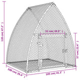 Gabbia per Conigli Argento 100x105x120 cm in Acciaio Zincato