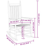 Sedie a Dondolo Sedute Curve 2 pz Grigie Legno Massello Pioppo