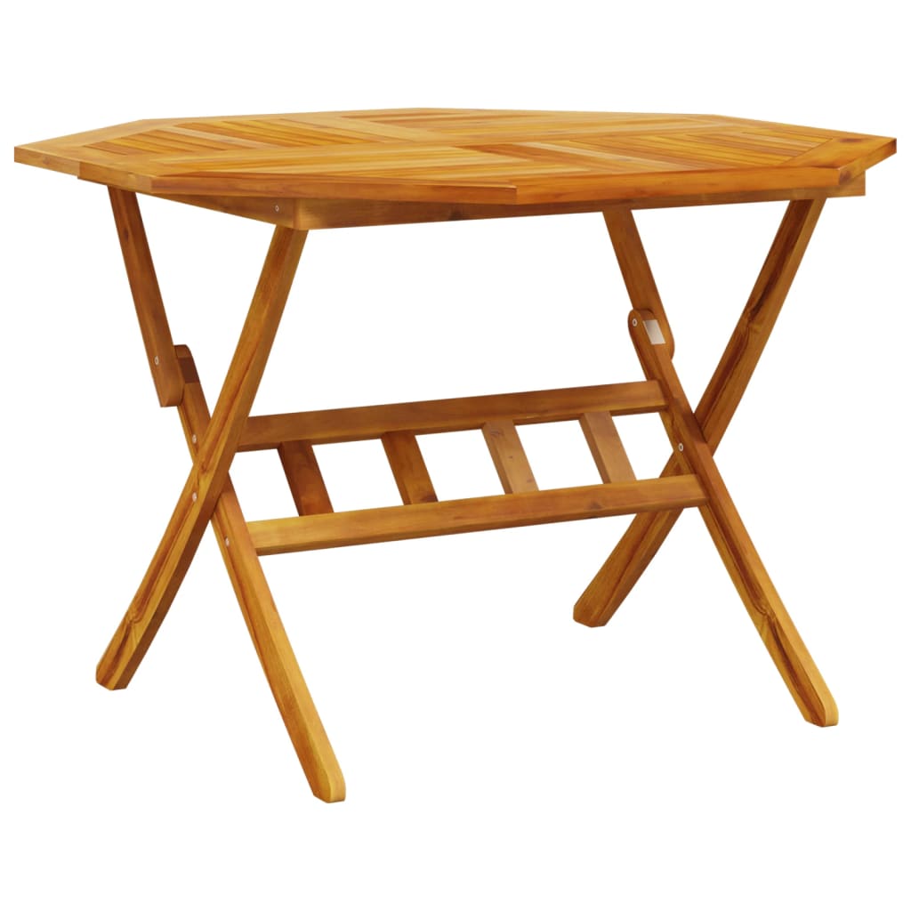 Set Pranzo da Giardino Pieghevole 5pz Legno Massello di Acacia