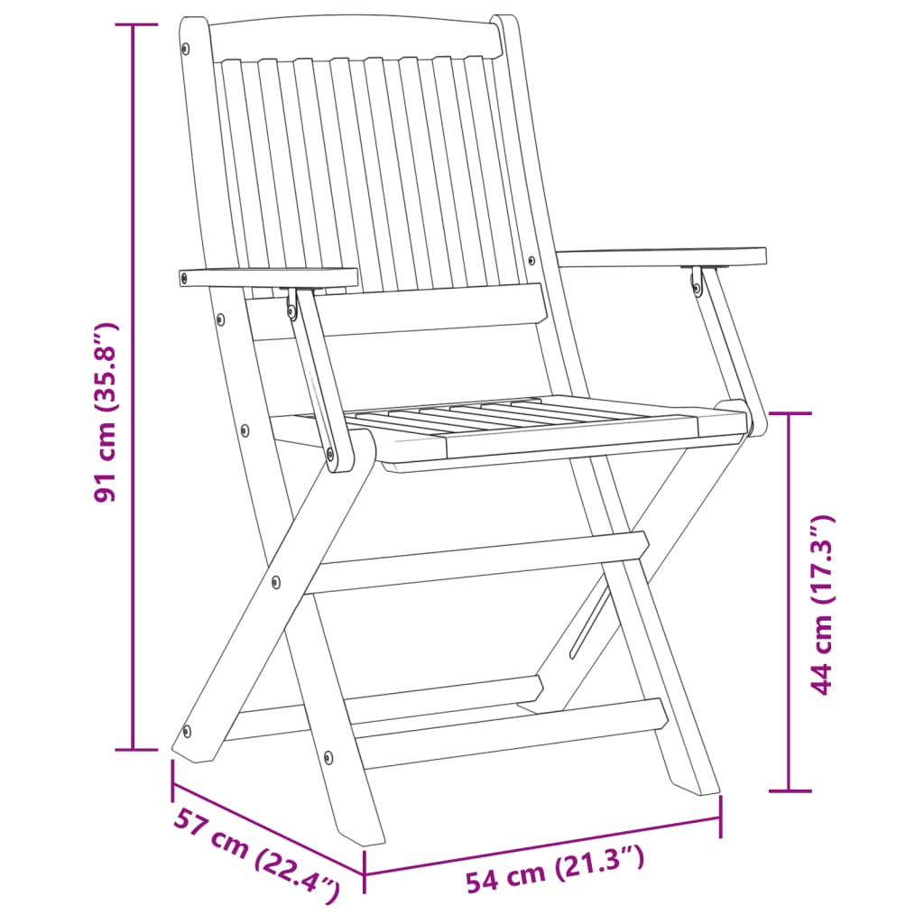 Set Pranzo da Giardino Pieghevole 5pz Legno Massello di Acacia