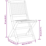 Set Pranzo da Giardino Pieghevole 5pz Legno Massello di Acacia