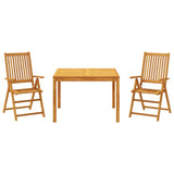 Set da Pranzo per Giardino 3 pz in Legno Massello di Acacia