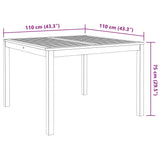 Set da Pranzo per Giardino 3 pz in Legno Massello di Acacia