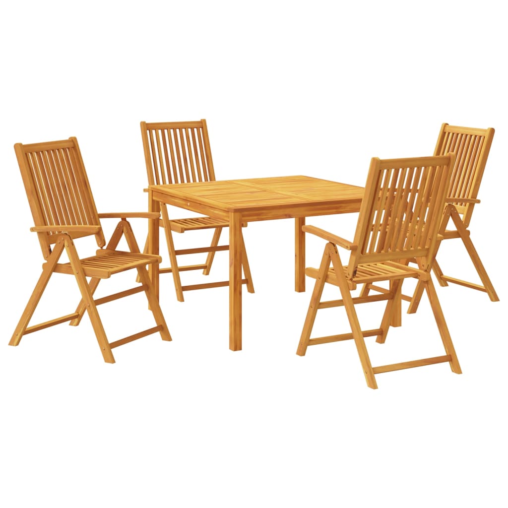 Set da Pranzo per Giardino 5 pz in Legno Massello di Acacia