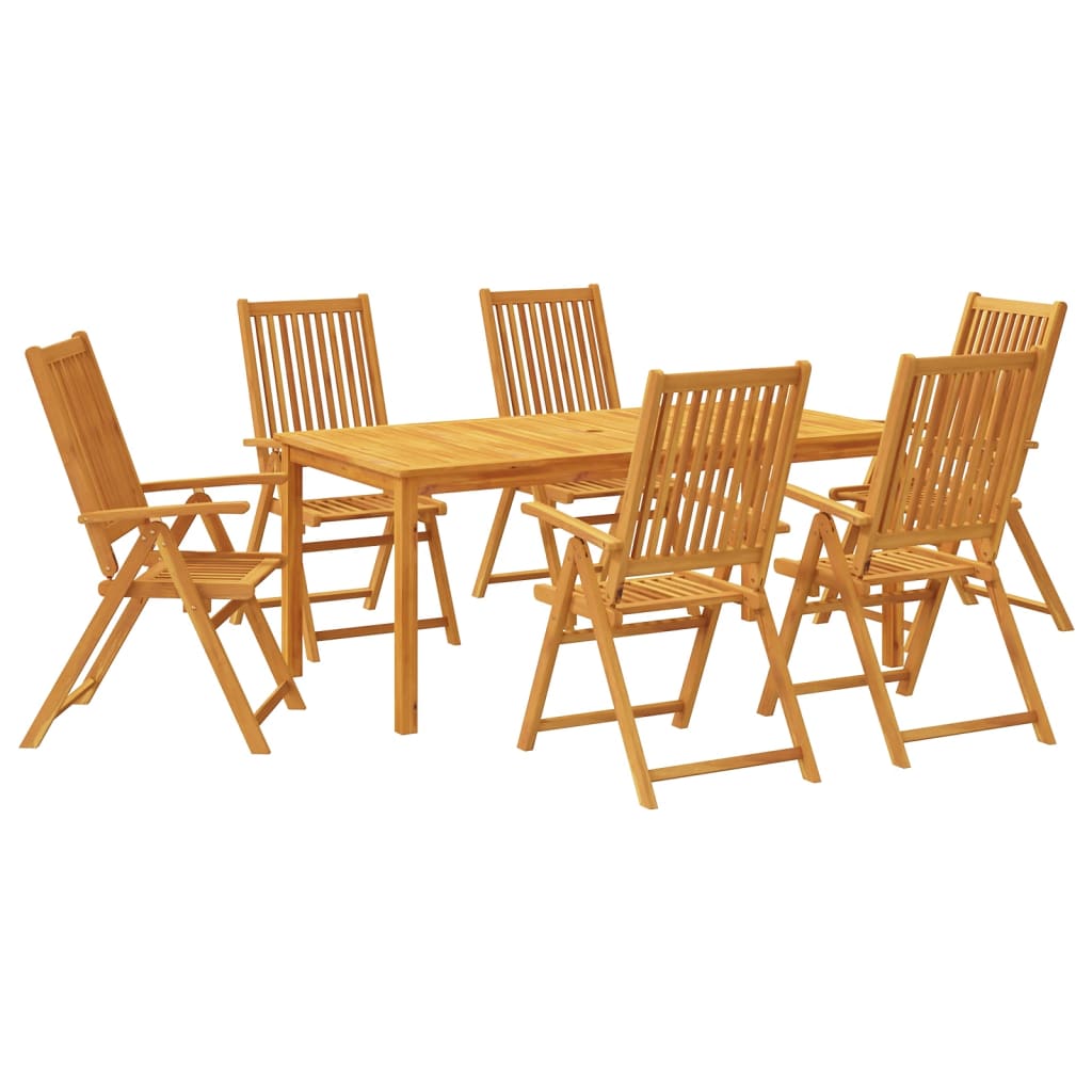 Set da Pranzo da Giardino 7 pz in Legno Massello di Acacia