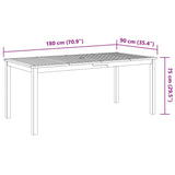 Set da Pranzo da Giardino 9 pz Legno Massello di Acacia