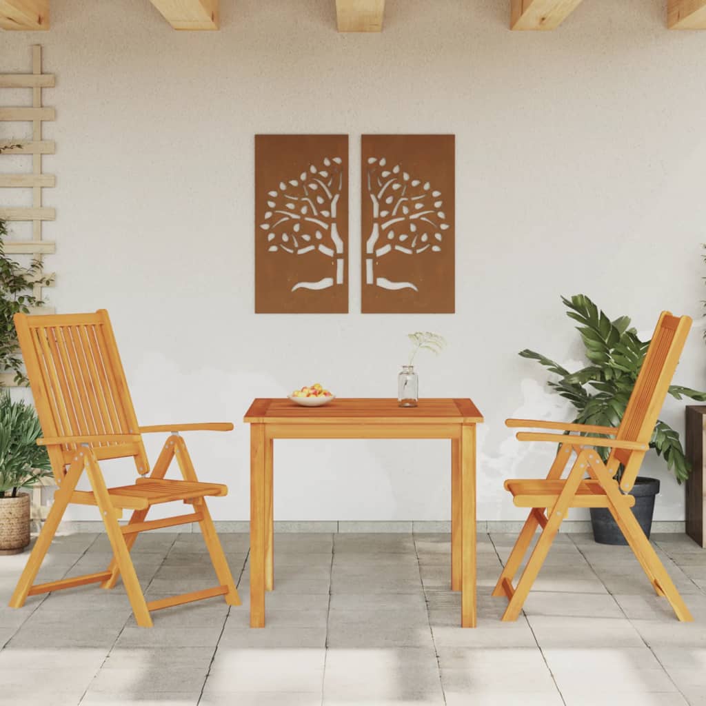 Set da Pranzo per Giardino 3 pz in Legno Massello di Acacia