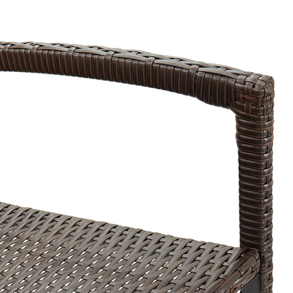 Set Bar da Giardino 3 pz Marrone in Legno Acacia e Polyrattan