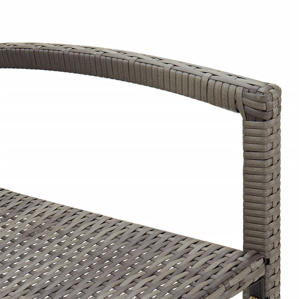 Set Bar da Giardino 3 pz Grigio in Legno Acacia e Polyrattan