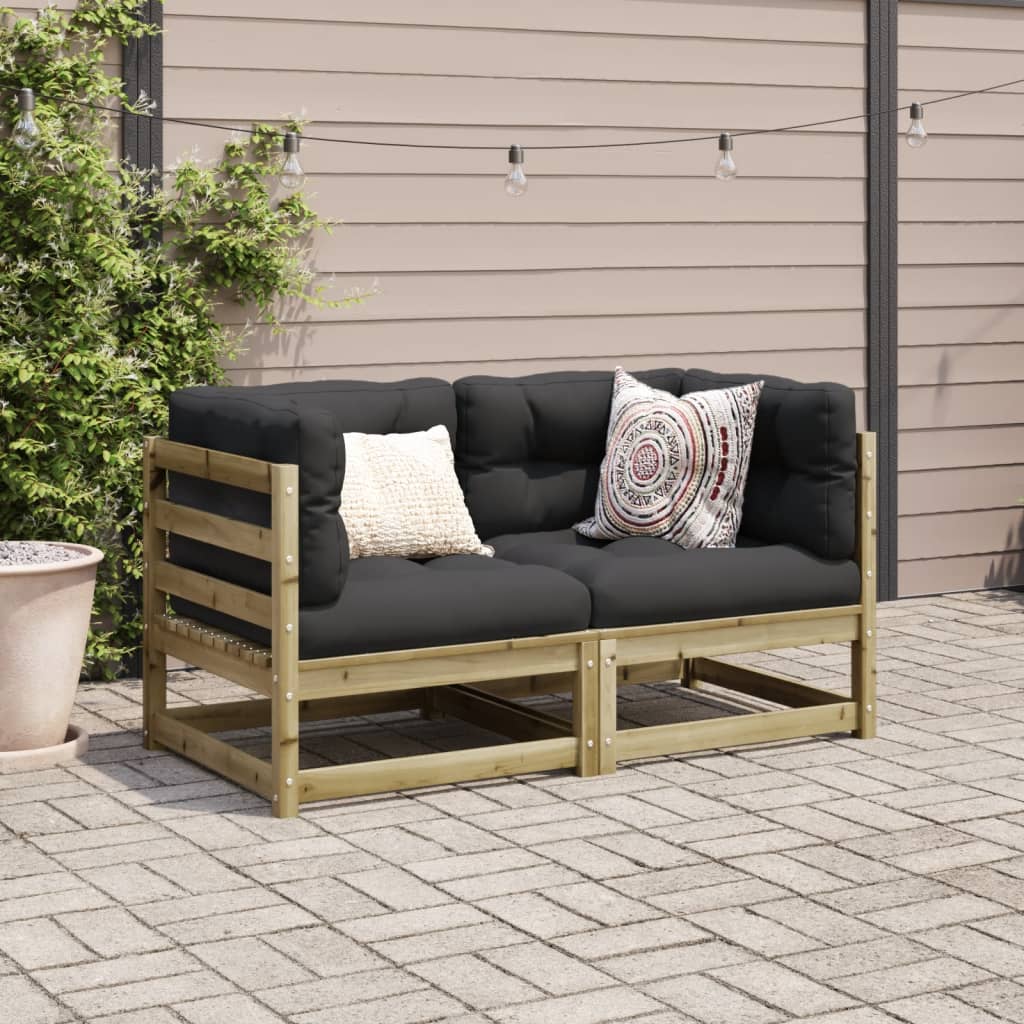 Set Divani da Giardino 2 pz in Legno Impregnato di Pino