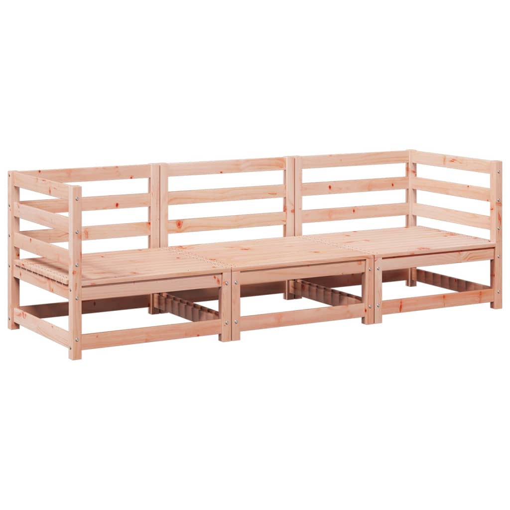 Set Divani da Giardino 3 pz in Legno Massello Abete Douglas