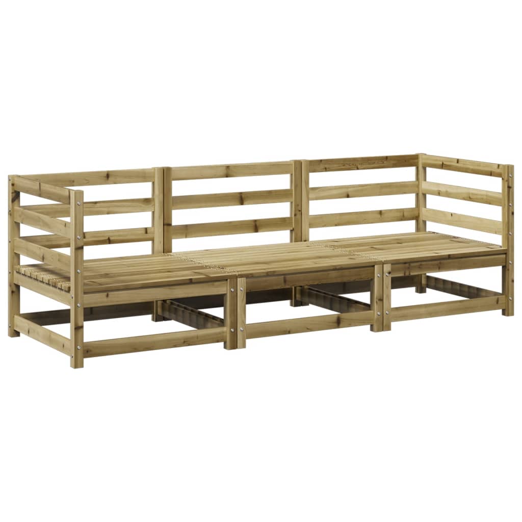 Set Divani da Giardino 3 pz in Legno Impregnato di Pino