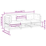 Set Divani Giardino 3 pz Cuscini Legno Massello Abete Douglas