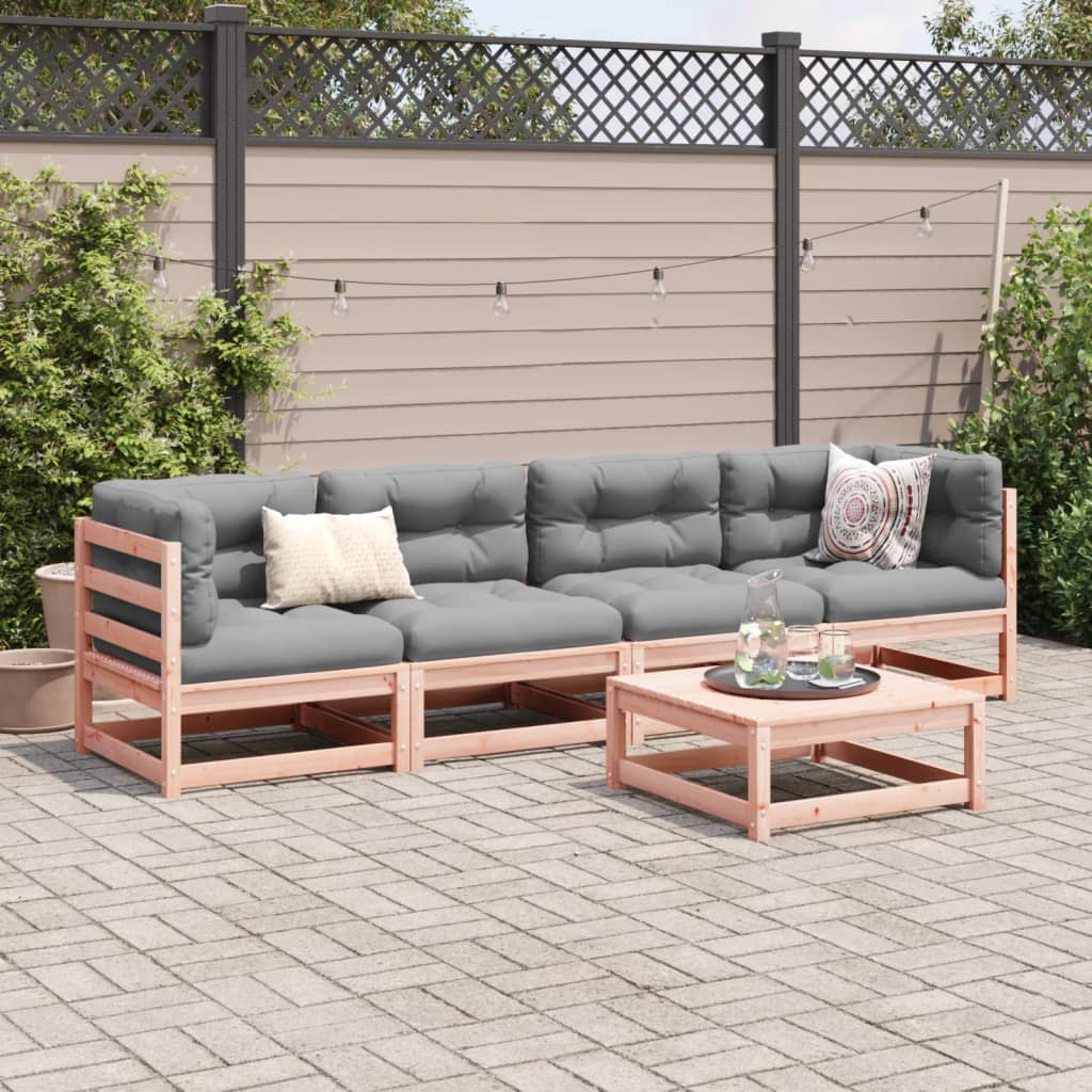 Set Divani da Giardino 5 pz in Legno Massello Abete Douglas